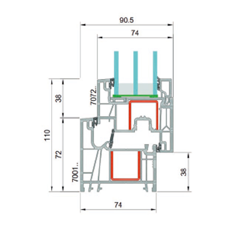 Perfil ventana de PVC GEALAN LINEAR