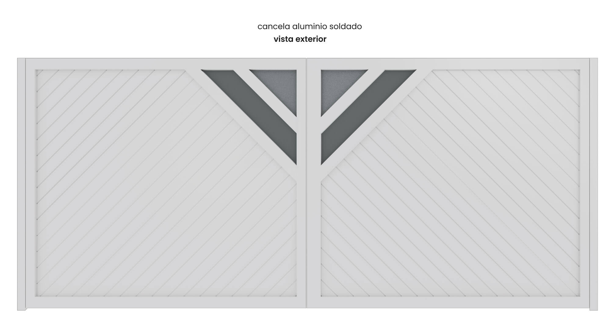 Cancela de Aluminio Soldado - Vista Exterior - Modelo Barcelona