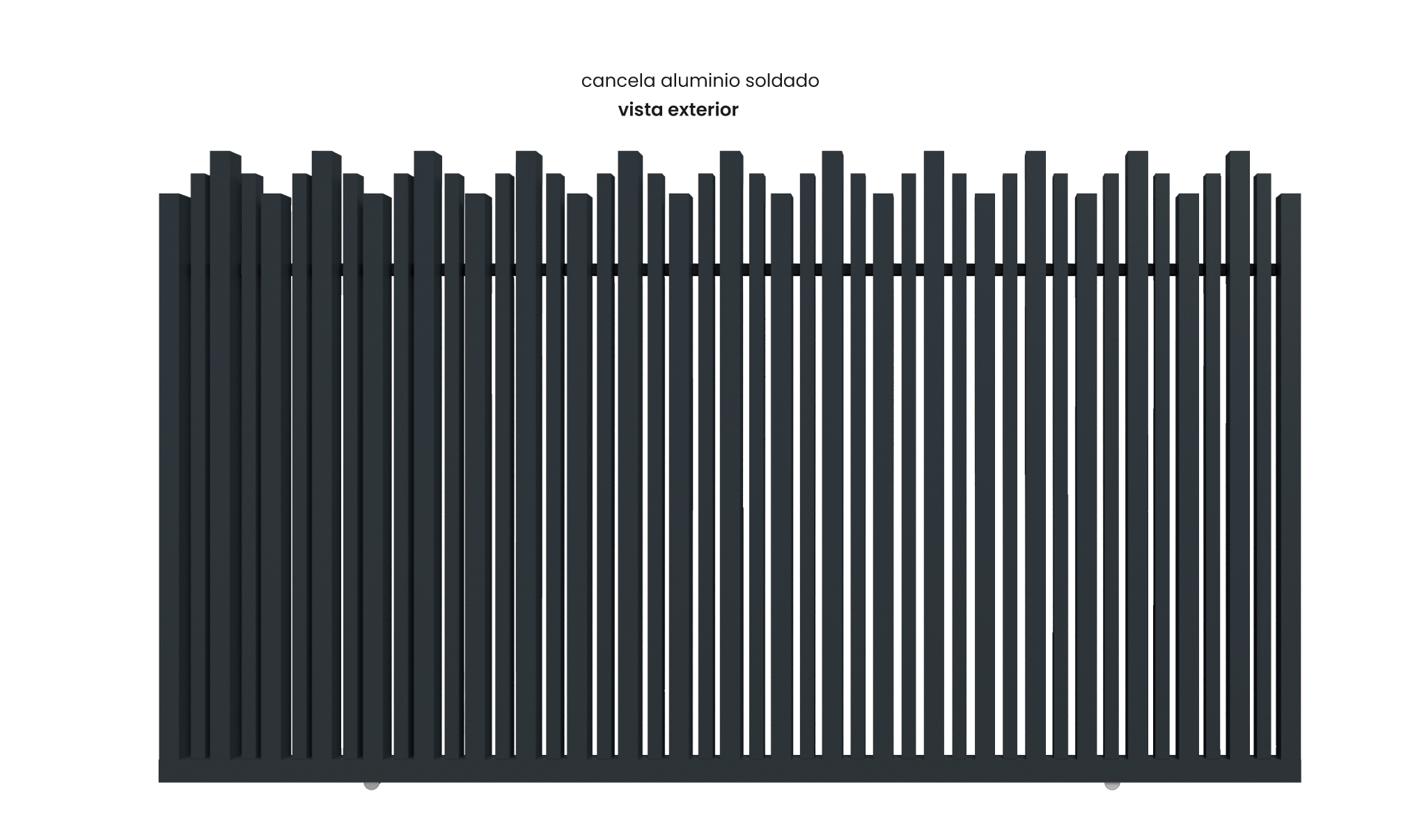 Cancela de Aluminio Soldado - Vista Exterior - Modelo Chicago