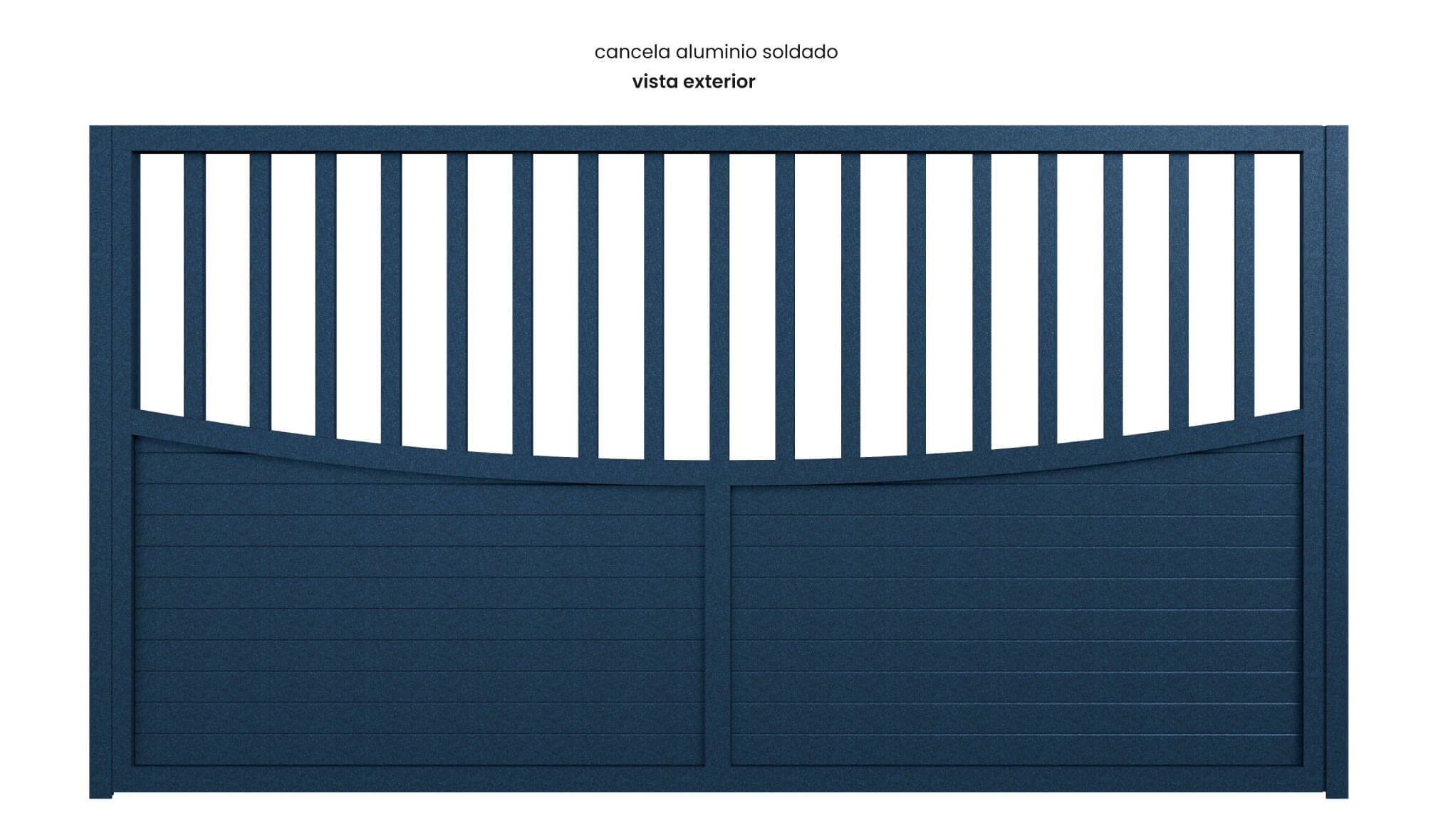 Cancela de Aluminio Soldado - Vista Exterior - Modelo Formentera