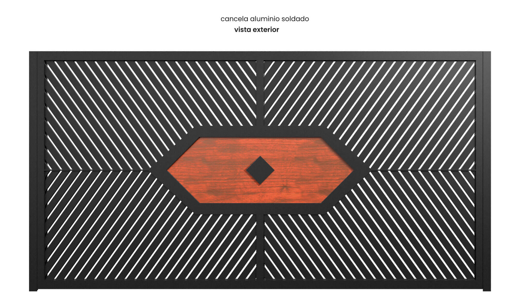 Cancela de Aluminio Soldado - Vista Exterior - Modelo Galicia