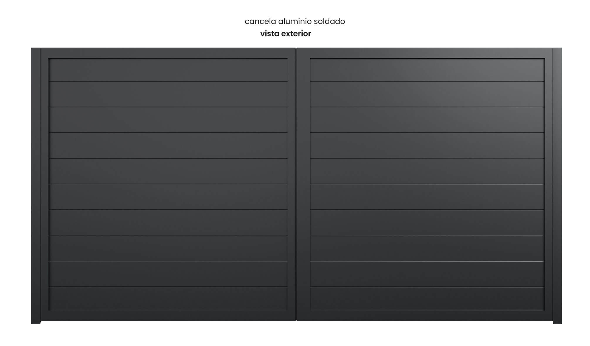 Cancela de Aluminio Soldado - Vista Exterior - Modelo Griñón