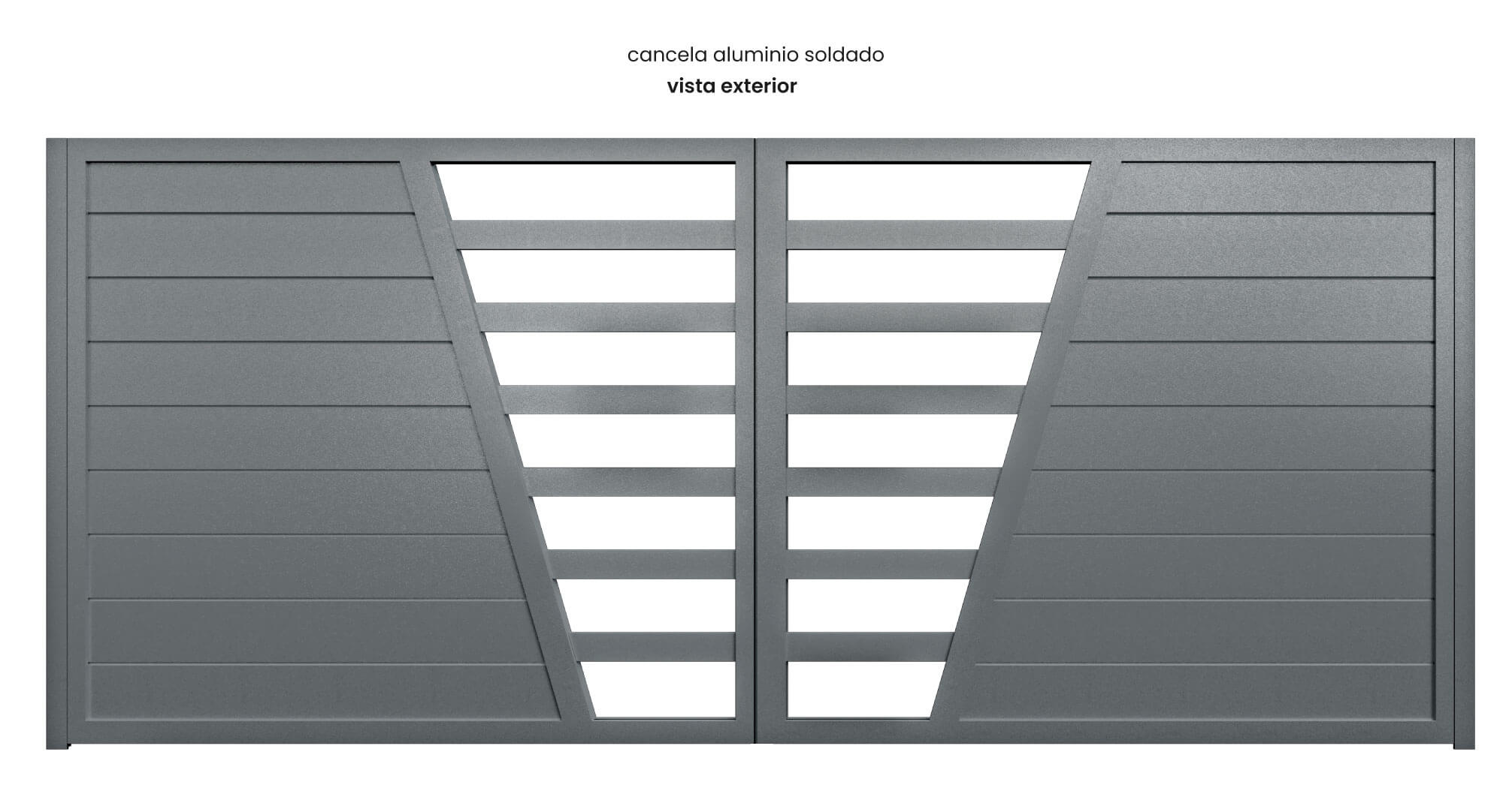 Cancela de Aluminio Soldado - Vista Exterior - Modelo Madrid