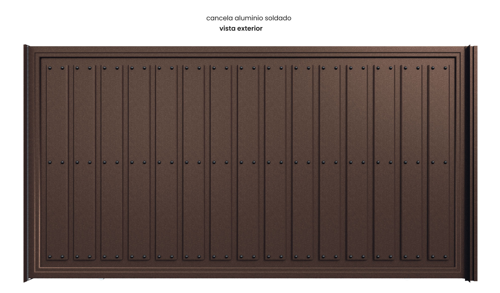 Cancela de Aluminio Soldado - Vista Exterior - Modelo Nacaverrada