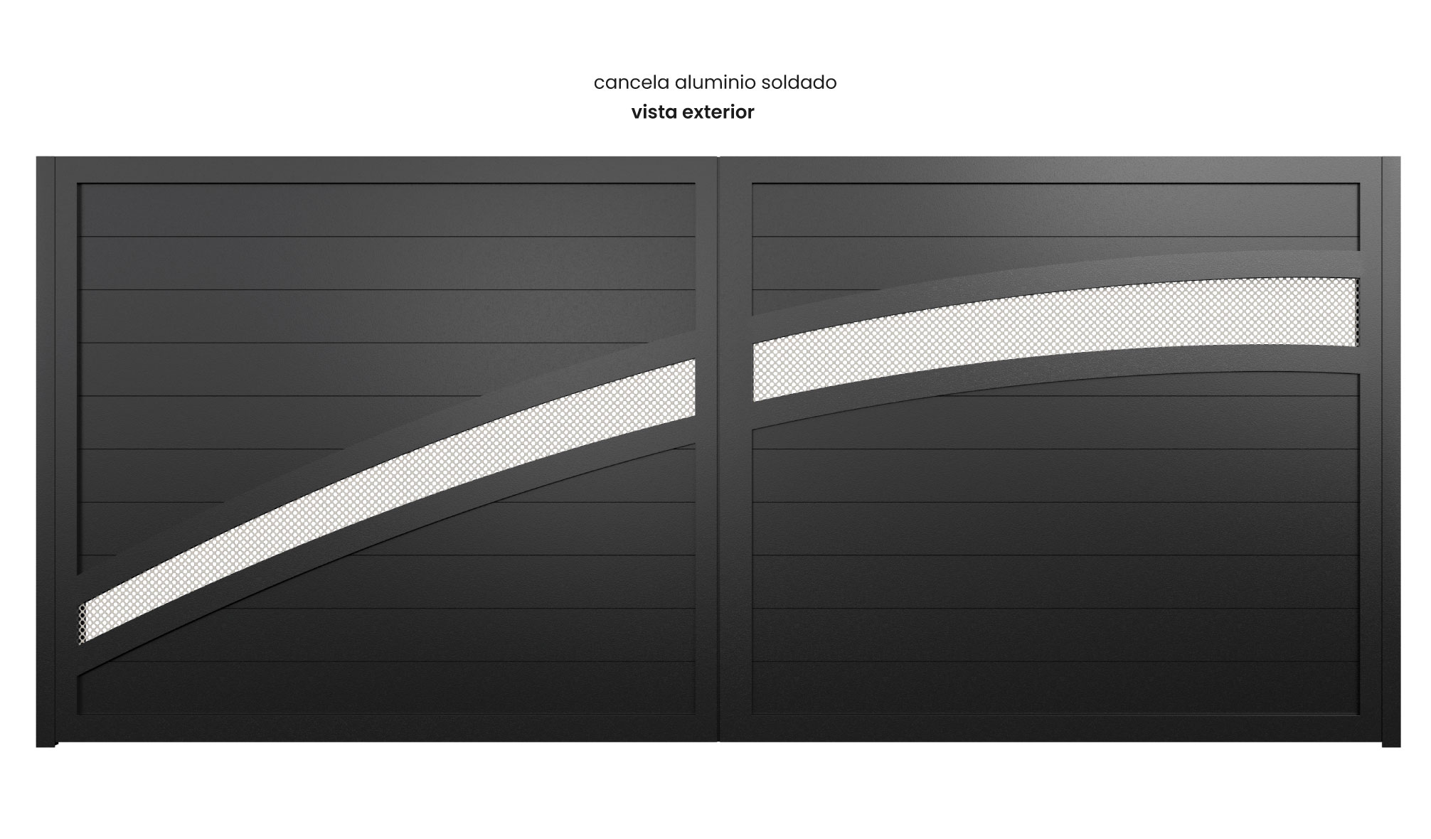 Cancela de Aluminio Soldado - Vista Exterior - Modelo Paris