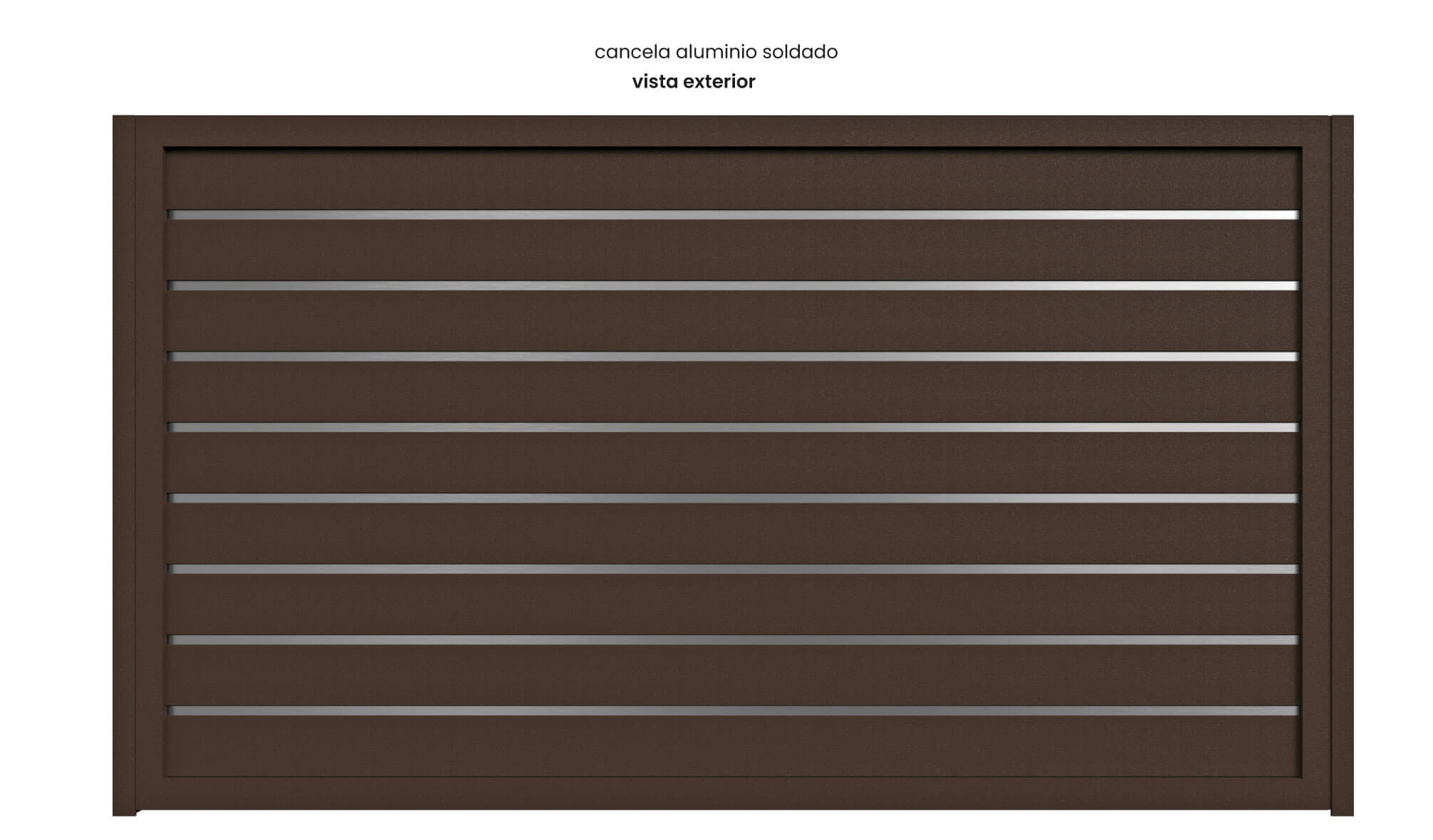 Cancela de Aluminio Soldado - Vista Exterior - Modelo Pozuelo