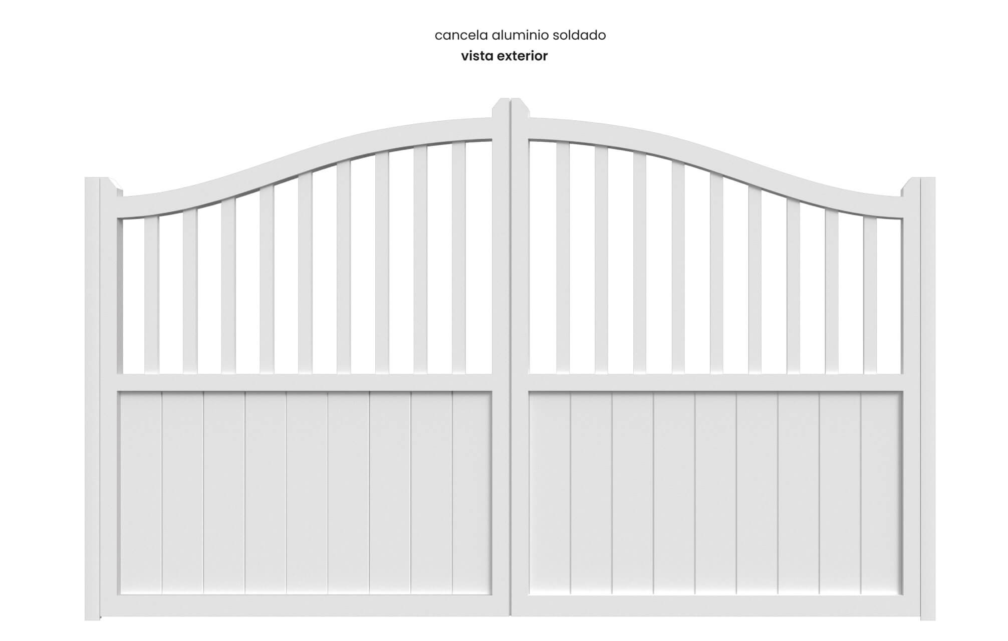 Cancela de Aluminio Soldado - Vista Exterior - Modelo Sheffield