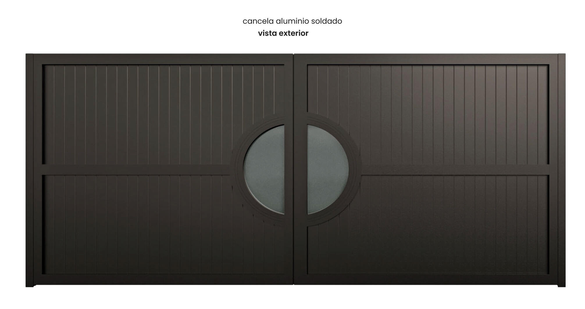 Cancela de Aluminio Soldado - Vista Exterior - Modelo Valencia