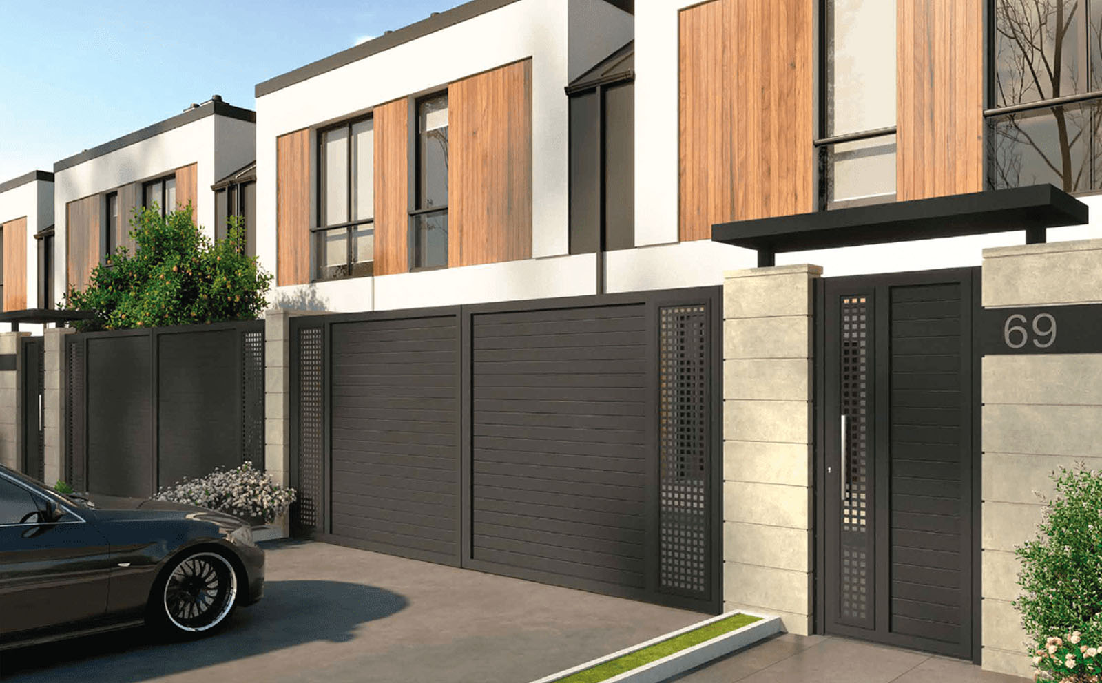 Puerta Exterior de Aluminio Soldado - Modelo Atenas