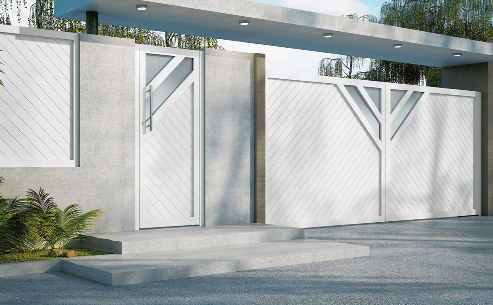 Puerta Exterior de Aluminio Soldado - Modelo Barcelona