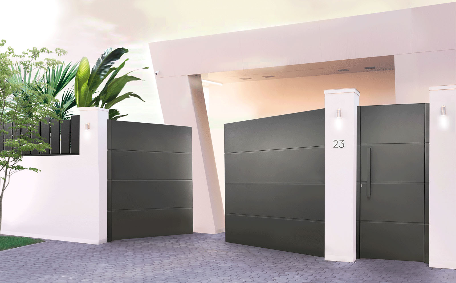 Puerta Exterior de Aluminio Soldado - Modelo Black Line