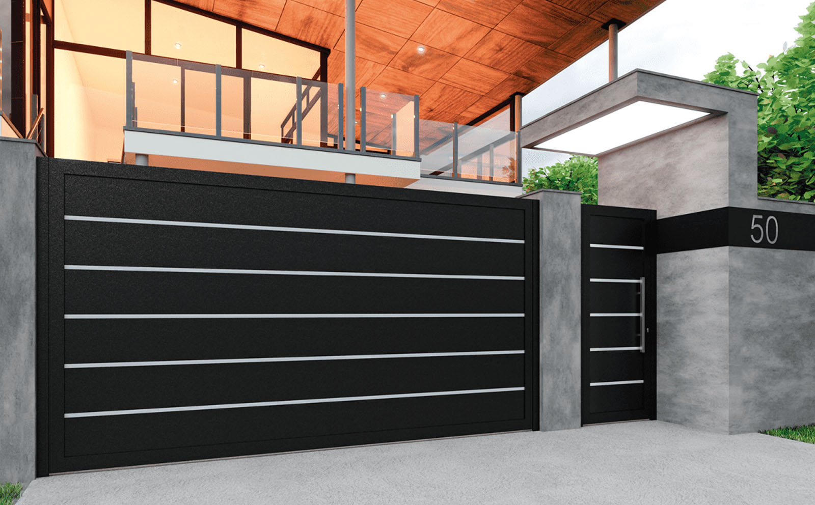 Puerta Exterior de Aluminio Soldado - Modelo Cantabria