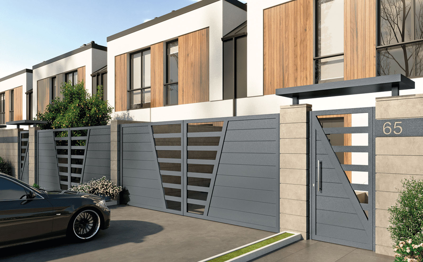 Puerta Exterior de Aluminio Soldado - Modelo Madrid