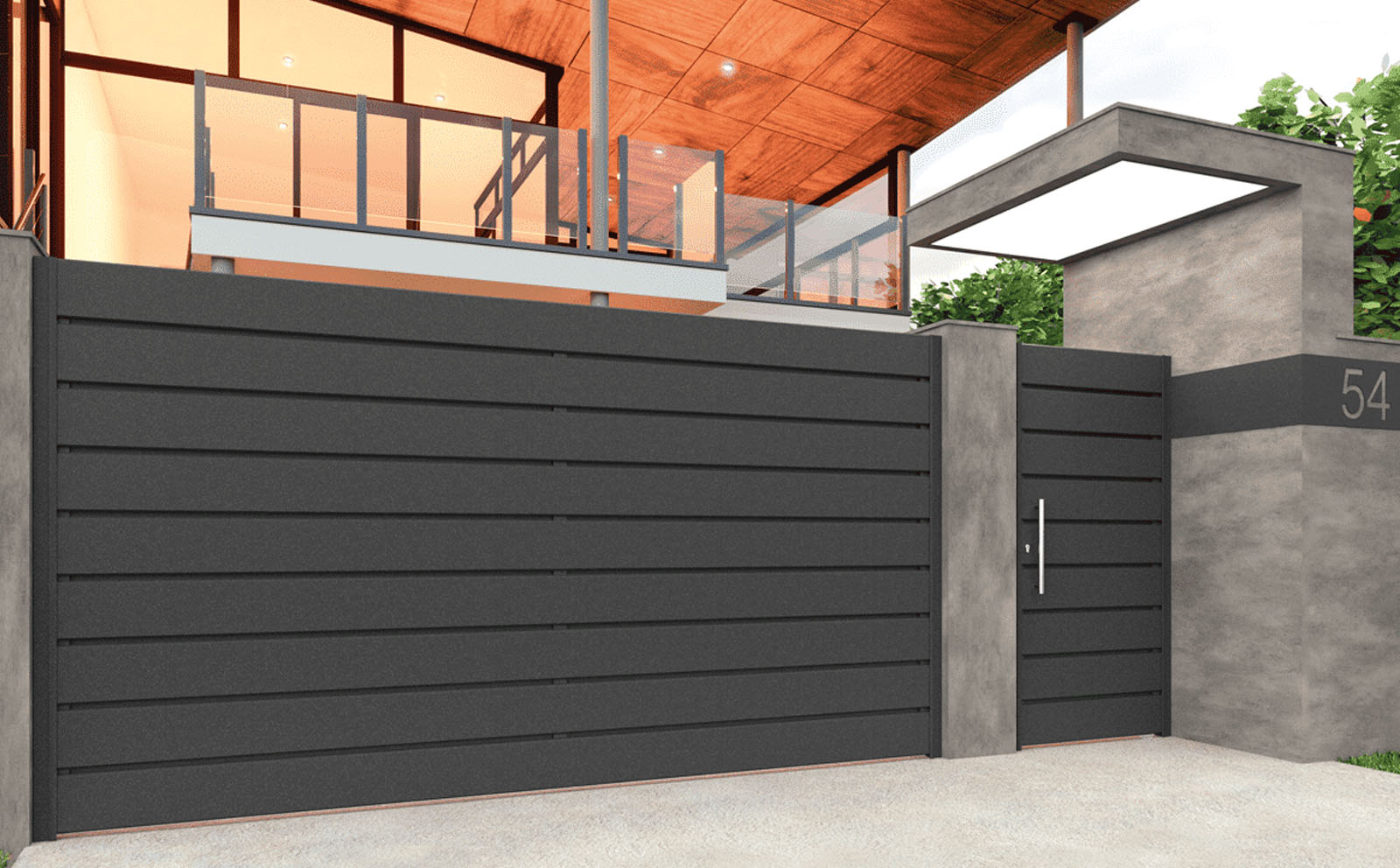 Puerta Exterior de Aluminio Soldado - Modelo Milán