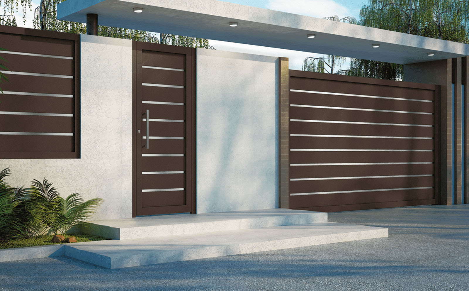 Puerta Exterior de Aluminio Soldado - Modelo Pozuelo