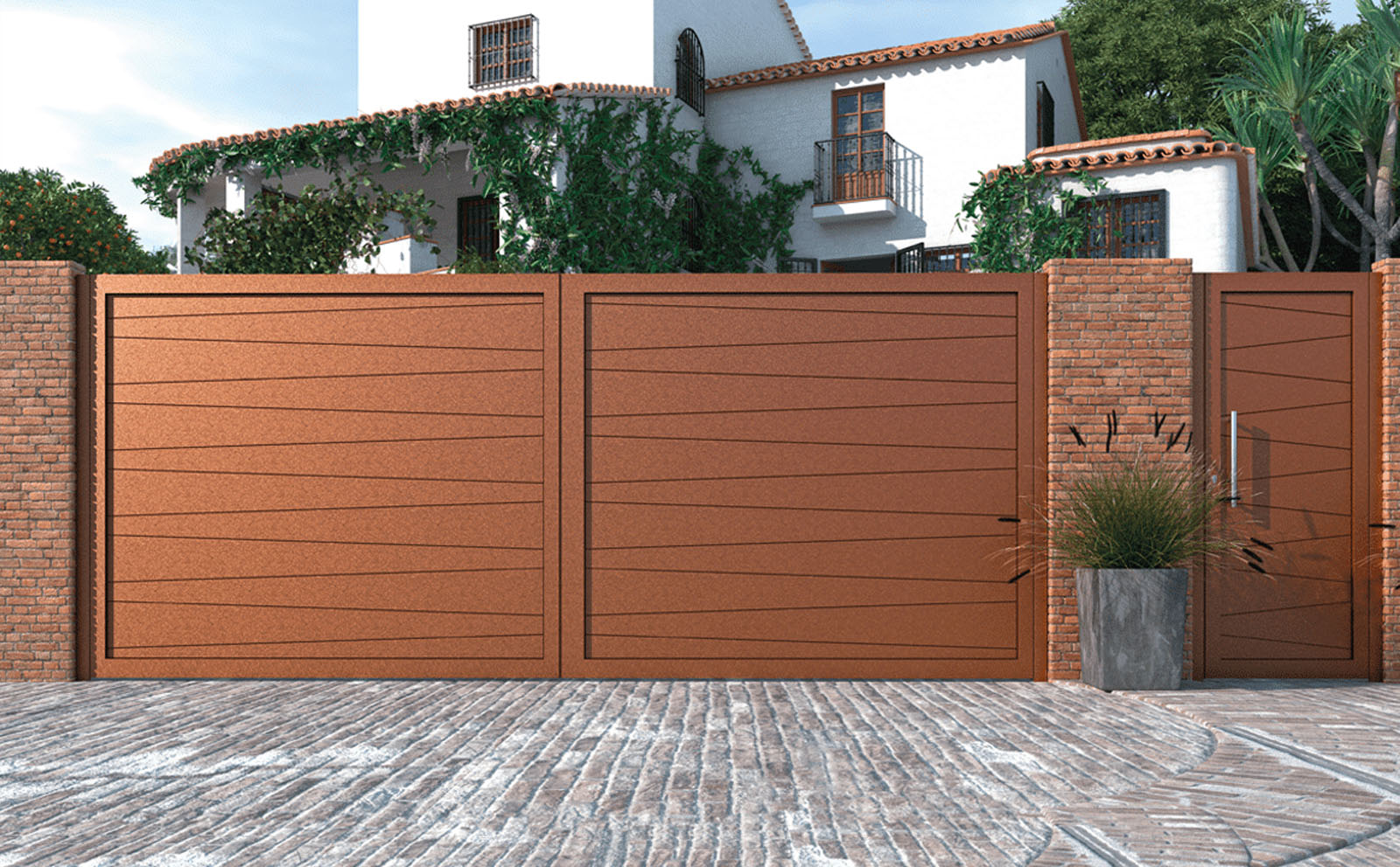 Puerta Exterior de Aluminio Soldado - Modelo Toledo