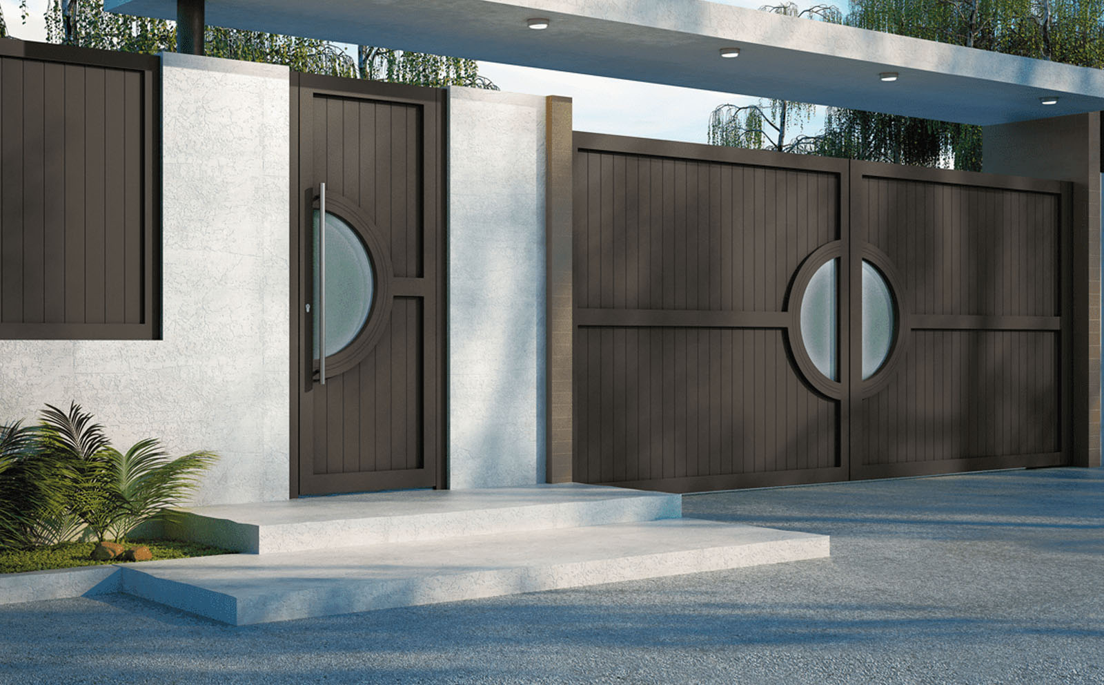 Puerta Exterior de Aluminio Soldado - Modelo Valencia